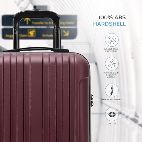 Valise rigide Flight Knight à 8 roues pivotantes et serrure TSA - 4