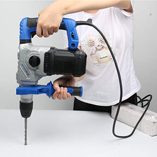 1500W Bohrhammer mit 8tlg Bohr-Meißel-Set 3-Funktions-Bohrhammer, Hammer/Bohren/Meißeln, Schlagstärke 5J, SDS-Plus, 360… – Bild 5