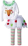 Mud Pie Little Girls' Reindeer Pom Pom Tutu Set