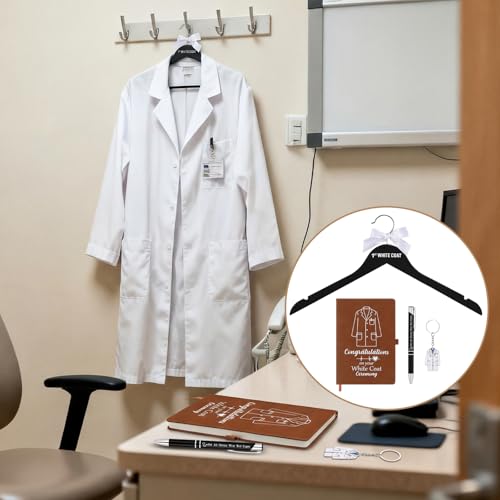 Manteaux blancs Gerrii anti-plis avec accessoires de prise de notes pour interne - 5