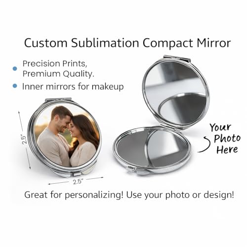 Image of Rangoli Personalized Compact Mirror 2.5 Inch Custom Photo Pocket Mirror Double Sided Makeup Mirror Sublimation Print Travel Mirror Gift for Women.. D-13