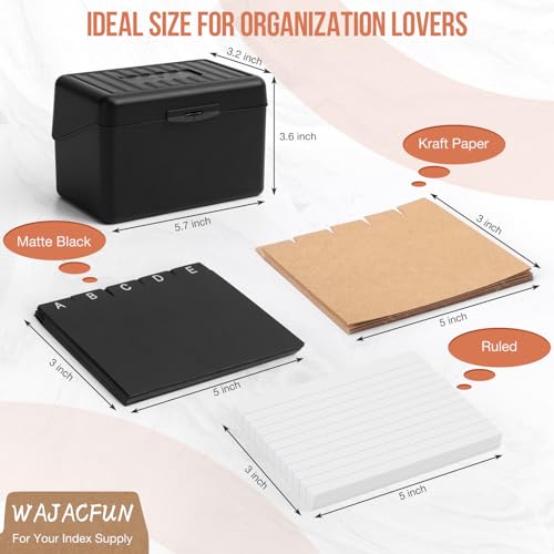 Conjunto de porta-cartões de 7,6 x 12,7 cm, organizador de caixa de cartão de índice com 100 cartões
