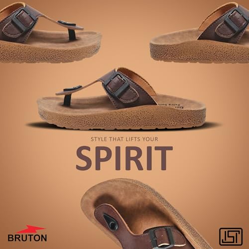 Image of BRUTON Stylish Men's Slippers | Comfortable, Lightweight & Anti-Skid | PU Material Casual Footwear for Office & Daily Use