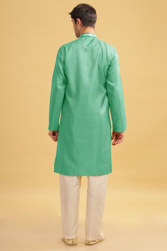 Image of BE ACTIVE Cotton Jacquard Blend Kurta for Men | Traditional and Elegant Design | Full Sleeve Kurta