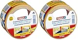 tesa Doppelseitiges Klebeband Universal - Vielseitiges Klebeband für Verpackungen, Deko und Teppiche oder zum Basteln - 10 m x 50 mm (Packung mit 2)
