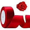 Amazon.com: Flezoo 25 Yards Red Satin Ribbon 1 1/2inch, Single Face ...