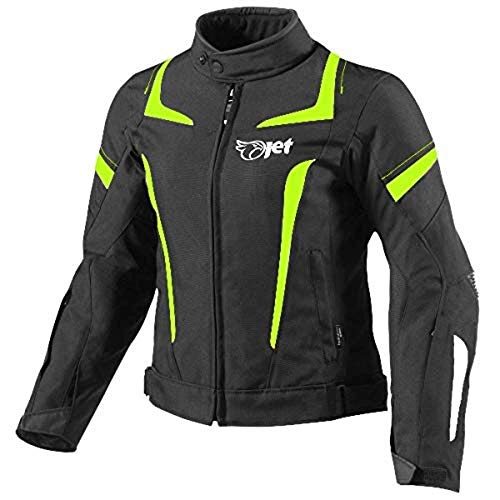 Jet Chaqueta Moto Mujer Textil Impermeable con Armadura (S (ES 36-38), Fluro)