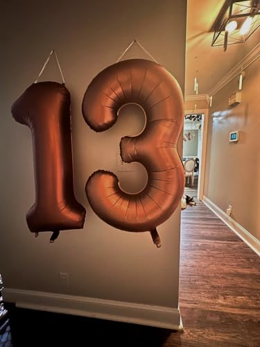 Image of Number Balloons 3 Balloon Coffee for 3rd Birthday Party Decoration, 40 inch | Saturated Color, Large 40 inch, With Inflation Straw & Hanging Holes, Great for Thanksgiving, Vintage & Cowboy Theme Party