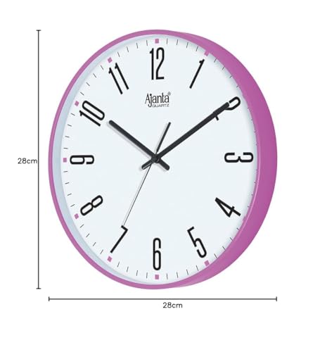 Image of Ajanta 11 Inches Step Movement Wall Clock for Home and Offices Wall Watch(R.Pink)