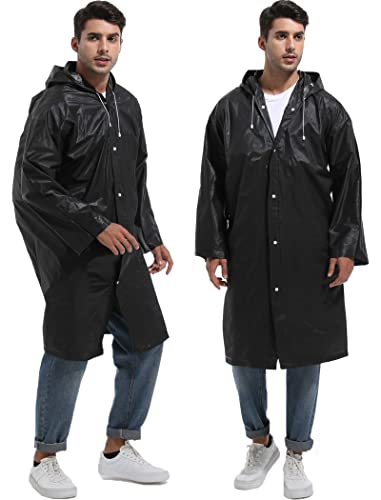2PCS-Rain-Ponchos-for-Adults-Reusable-Raincoats-Emergency-Survival-With-Hoods-And-Sleeves-for-Women-Men