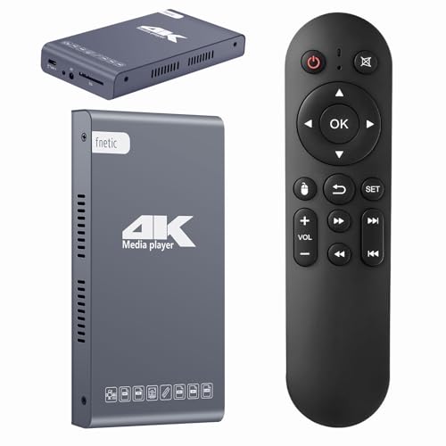 4K Digital Media Player & HDD Enclosure 2-in-1, Ultra HD 4K@60Hz Media Player with USB Type-C Drive/SD Card Ports, Digital Signage, MP4, H.265/HEVC, Looping Auto Playback, HDMI/AV Output