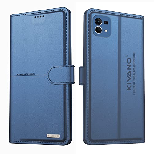 Image of KIVANO Oppo F21S PRO /Oppo F21 PRO Professional Series Wallet Case | Luxurious Design | Premium | PU Leather Flip Case Back Cover | Magnetic Closure - Dark Blue