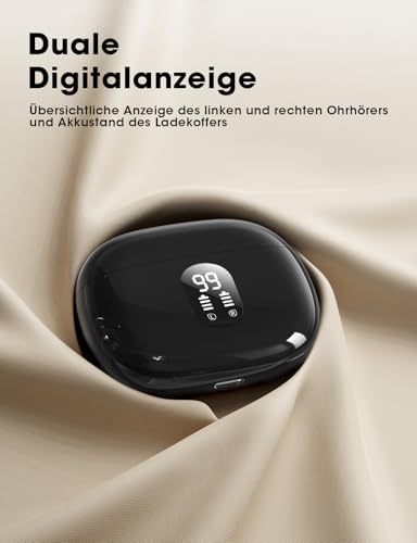 ZZU Bluetooth Kopfhörer,In Ear Kopfhörer Kabellos Bluetooth 5.3 mit HiFi Stereo,4 ENC Noise Cancelling Mic 48 std Spielzeit LED-Anzeige,IPX7 Ohrhörer mit AI für iPhone Android Arbeit und Studium – Bild 7