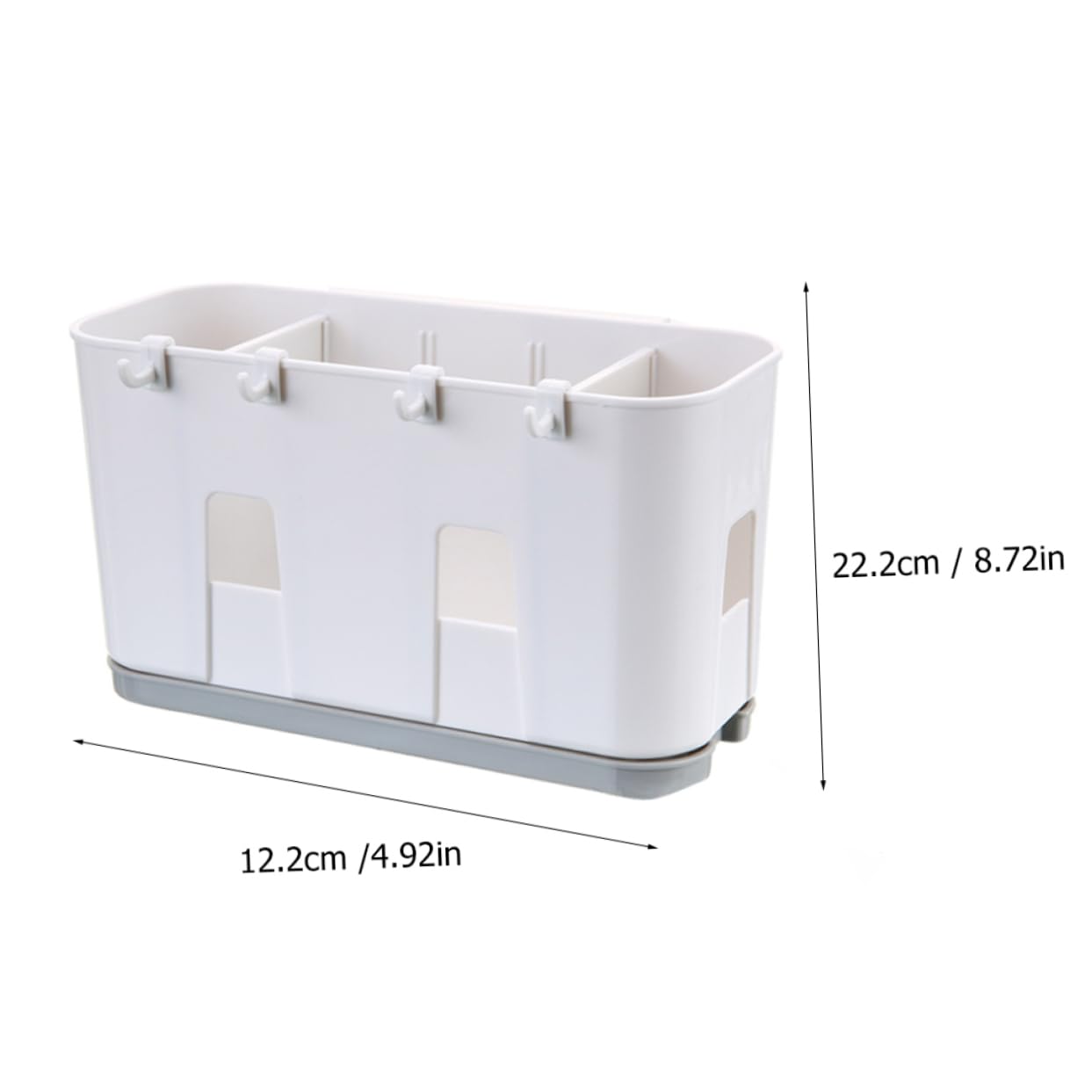 OUNONA 1Pc Wall Mounted Kitchen Storage Rack Draining Chopsticks Holder and Spoon Rack for Household Utensils Grey and White Multi Functional Space Saver for Neat Kitchen Organization