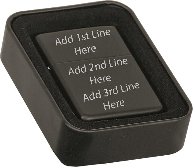 Encendedor personalizable láser metálico negro mate miniatura 1
