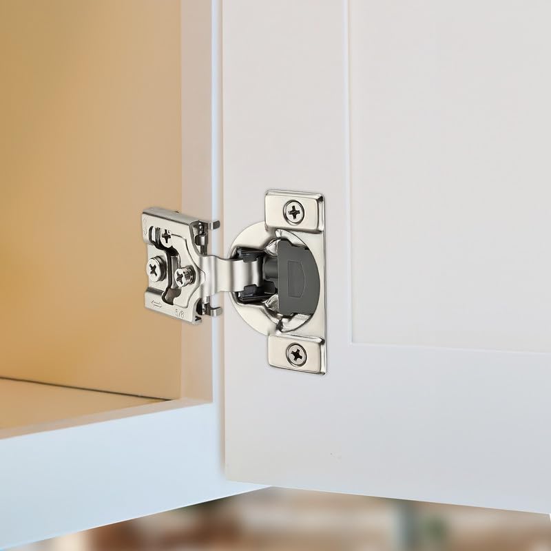 HOME EDIT Paquete de 20 10 pares de bisagras de gabinete de cierre suave de 5/8 pulgadas para cocina, acero inoxidable ajustable de tres vías, bisagras de puerta ocultas de cierre automático