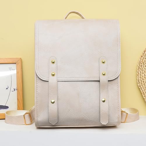 Image of Kraptick Stylish Casual Backpack | PU Leather Laptop Bag for Office, College & Travel | Lightweight & Spacious Daypack | Fits 13.3 inches Laptop | Fashionable & Durable Backpack for Women