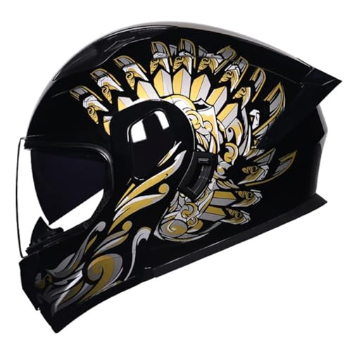 Cascos De Moto Integrales Casco Abatible con Doble Visera Adultos Casco Motocicleta Cascos Integral ECEDOT Homologado Modular Casco De Motocross para Mujeres Y Hombres 10,L:59-60CM