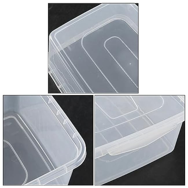 2 Packs 16 L Plastic Storage Containers with Latching Lid, Commercial Pizza Dough Proofing Box, Clear Pizza Dough Containers