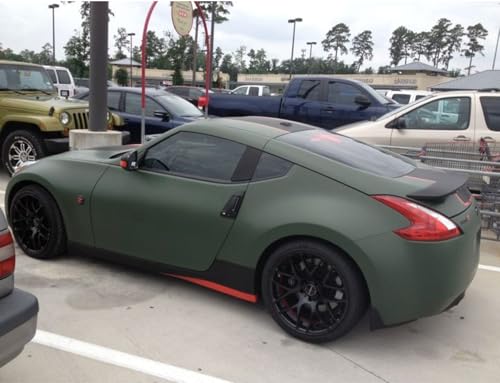 Image of Premium Matte Green Finish - Stylish, Non-Reflective Pink Vinyl Film adds a Sleek, Modern Look to Any Vehicle. (Olive Green, 20 X 250 inch)
