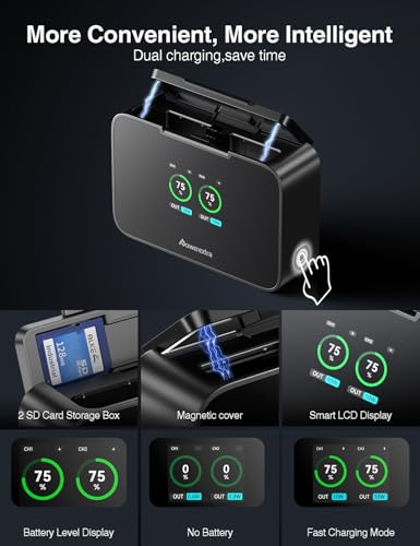 Image of LP-E17 Battery and Fast 20W Dual Charger for Canon EOS R8,R50,R100,RP,R10, Rebel T7i,T6i,T8i,T6s,SL2,SL3, EOS M3,M5,M6,77D,200D,250D,750D,760D,800D,8000D with SD Card Slot