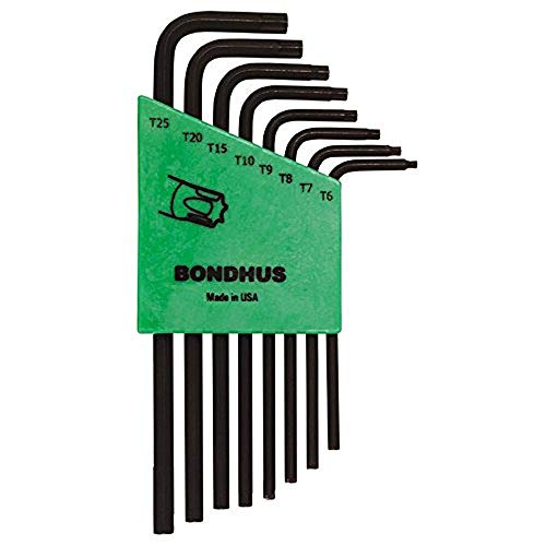 Bondhus 31832 Set of 8 Star L-wrenches, Long Length, sizes T6-T25, multi, one size