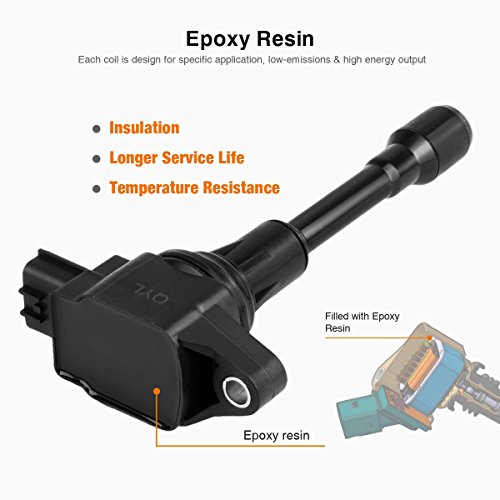 Qyl 4Pcs Ignition Coils Pack Compatible With Altima Cube Sentra Rogue Select Nv200 Pathfinder 1.8L 2.0L 2.5L Compatible With Fx50 M56 Qx60 2.5L 5.0L 5.6L C1696 Uf549 5C1753 #TOP3