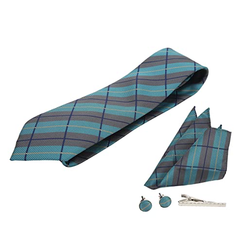 Set de corbatas para hombre 6 piezas clásico rayado con pañuelo miniatura 7