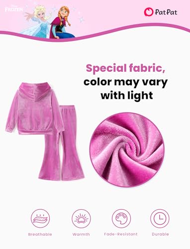 Image of Disney Frozen Princess Minnie Stitch Girl Clothes Long Sleeve Knot Front Sweatshirt Flare Pants Fall 2 Piece Outfit 2-9Y