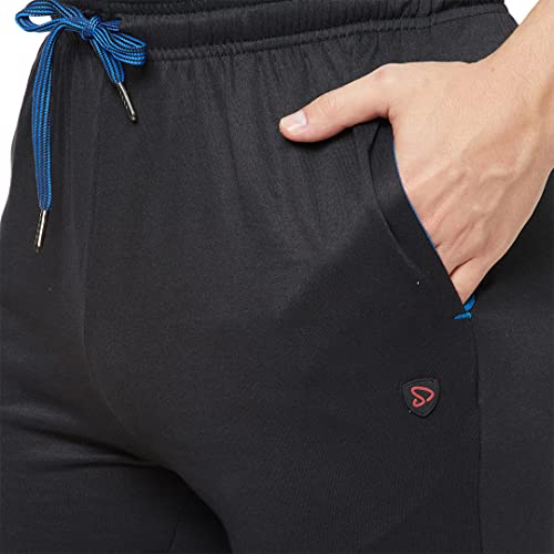Image of sporto Anthra Melange Modern Slim Fit Track Pants for Men with Zippered Pockets