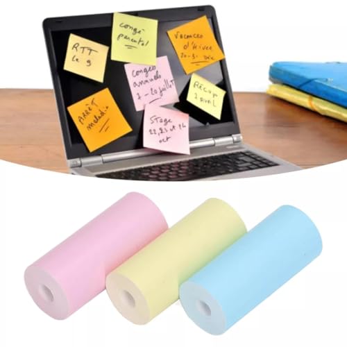 Kit 6 Unidades Bobinas Rolo De Papel 55 * 25mm Colorido Mini Impressora Portátil a Prova De Água Imp