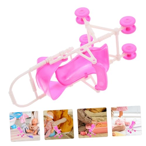 Mikinona Realistischer Puppenwagen Kinderwagen Modell für Jungen Mädchen Beweglicher Puppenbuggy Leicht und Kompakt Zubehör für Puppenhaus und Rollenspiele – Bild 8