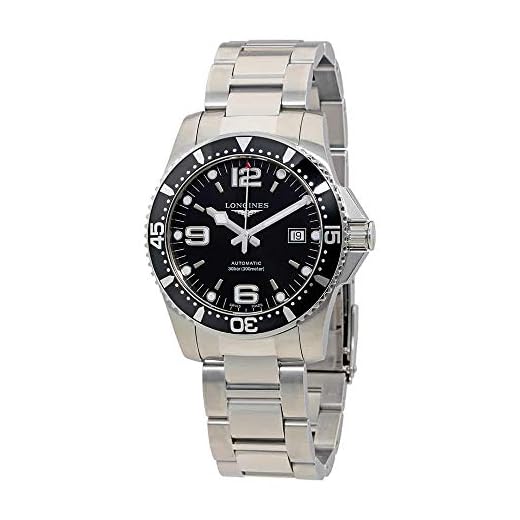 Longines HydroConquest Reloj automático para hombre con esfera negra L3.742.4.56.6