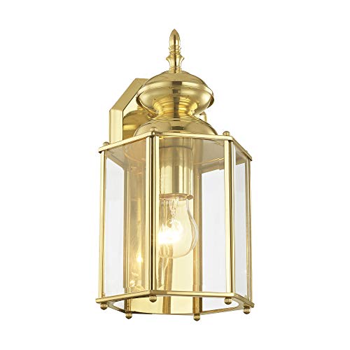Image of Livex Lighting 2007-02 Outdoor Wall Lantern, Polished Brass