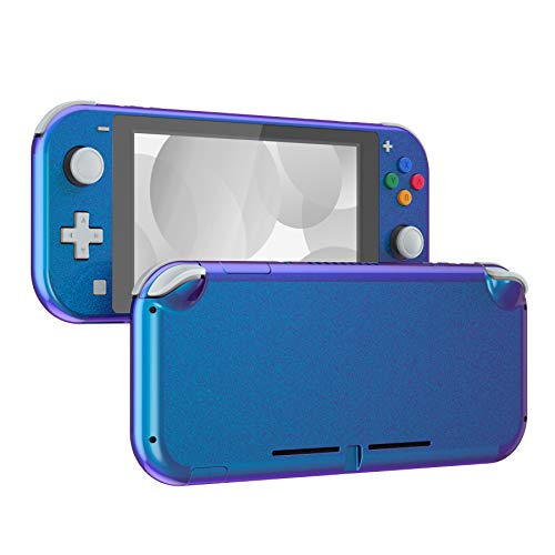 Cover Scocca Custodia Pulsanti Tasti ABXY Colorati DIY Ricambio per Nintendo Switch Lite con Protezione Schermo Vetro TemperatoSenza Console -Camaleonte Viola Blu