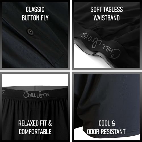 Chill Boys Performance Boxers 3 Pack Men's Underwear Cool Mens Boxers. Moisture Wicking Underwear. Comfortable Boxer Shorts3