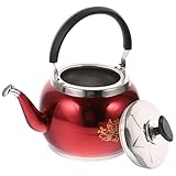 INOOMP Großer Wasserkocher aus Edelstahl 4,5l mit Pfeife Breiter Öffnung Herdgeeigneter Teekessel für Küche und Büro