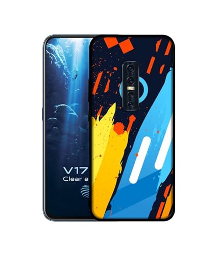Image of Abstract Stripes Geometric Figures Design Premium 2D Printed Metal Back Case Cover for Vivo V17 Pro 4G