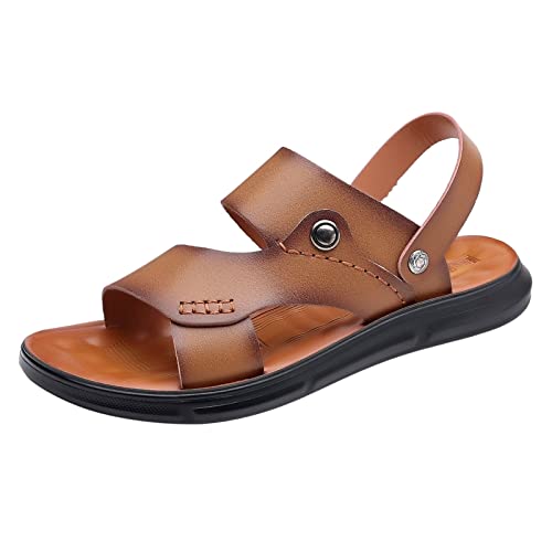 Sandalias Hombre - Sandalias Deportivas para Hombre Sandalias Atléticas De Verano para La Playa Zapatos para Exteriores Senderismo Chanclas Sandalias (Khaki 39)