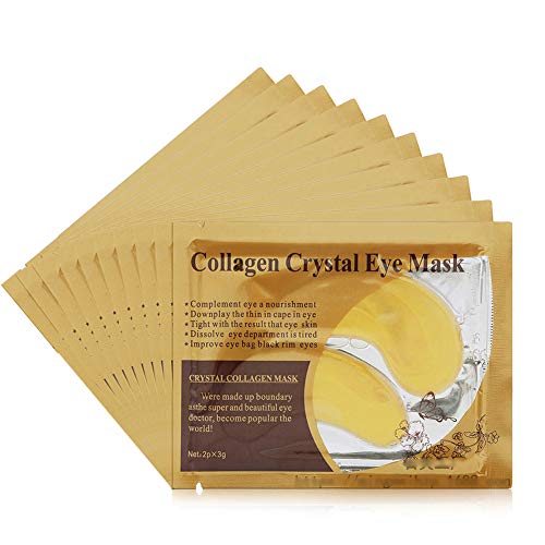 Gold Eye Treatment Mask Gold Eye Patches Under Eye Pads for Moisturizing & Reducing Dark Circles Puffiness Wrinkles （10Paris）