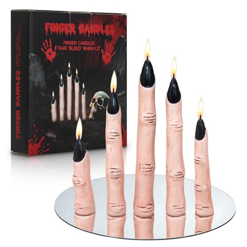 Witch Finger Candles, Creepy Bleeding Halloween Taper...