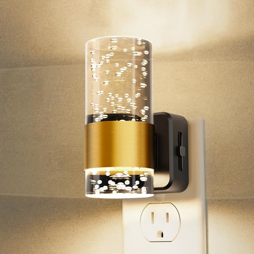 Image of L LOHAS LED Night Lights Plug into wall, Soft Light Night Light with Adjustable Brightness, Plug in Night Light with Auto Light Sensor, Wall Sconce-Style Design Nitelight for Bathroom,Hallway, 1 Pack