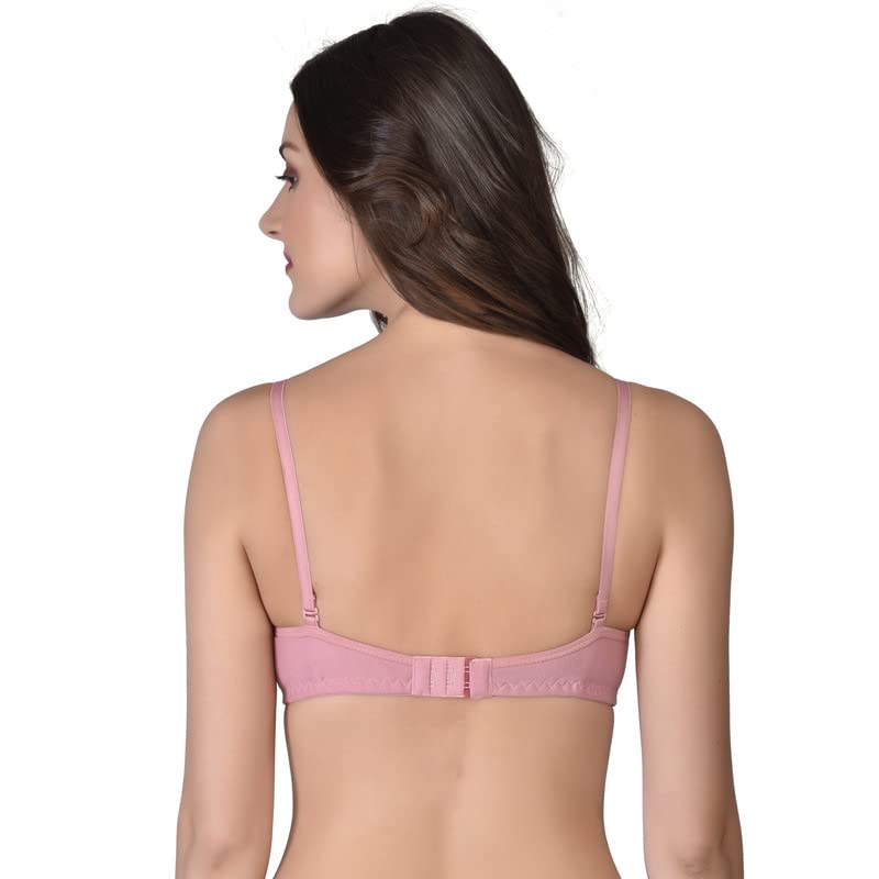 Image of Women's Cotton Lightly Padded Non-Wired T-Shirt Bra Pack of 2 (Reg HC-P2 Multicolor 30)