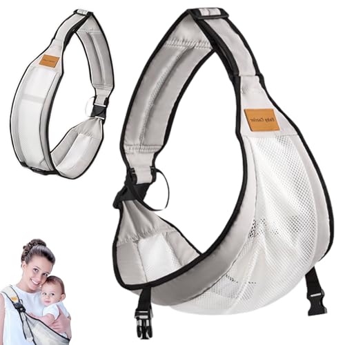 Fascia Porta Bambino, tracolla regolabile per neonati, Imbracatura traspirante per neonati, marsupio laterale per bambini, Marsupio Regolabile Porta Bebe, per bambini fino a 20 kg(grigio)