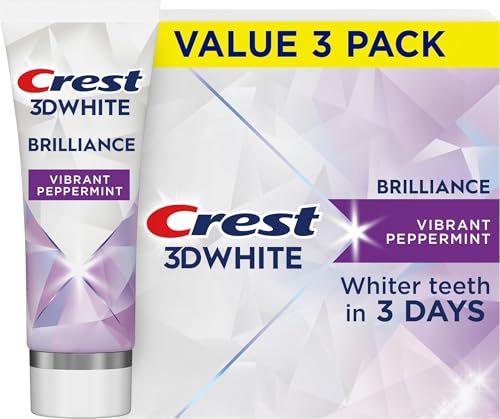 Image of Crest 3D White Teeth Whitening Toothpaste for Adults, 4.6oz, 3 Pack, Stain Remover, Cavity Protection Fluoride Toothpaste, Strengthens Enamel, Faster Whitening, Brightens Teeth, Travel Size