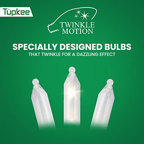 Christmas LED Random Twinkle Lights - 16 of 100 Bulbs Twinkle - LED Warm White Christmas Tree Lights - Indoor Outdoor – 24.75 Feet Light String, Sparkling Twinkling Holiday Decor