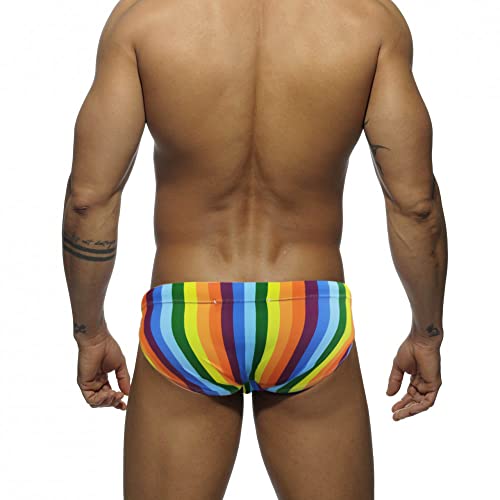 Men Push-Up Pad Swimming Briefs Padded Rainbow Sexy Swimwear Sunbath Surf Beach Shorts3