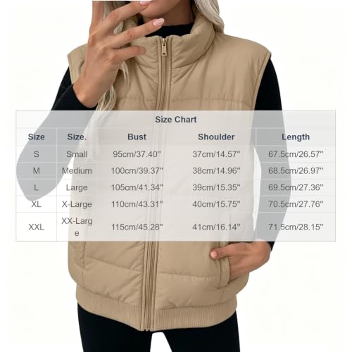 Women Quilted Puffer Vest Stand Collar Full Zip Winter Jacket 2026 - image 3