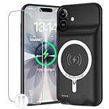 Battery Case for iPhone 17, Upgraded 10000mAh Protective Charging Case with Wireless Charging Compatible with iPhone 17 (6.3 inch) Rechargeable Extended Battery Pack Charger Case with Carplay (Black)