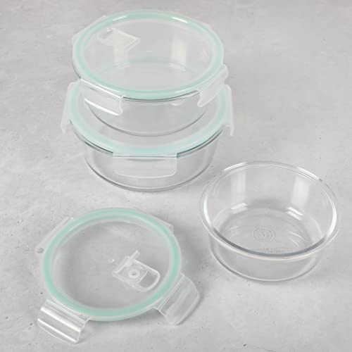 Marthastewartlamoine6piece44oz32oz22ozroundstorageborosilicateglasscontainersetwppsnapmarthabluelids  Urban Country Home Decor Martha stewart lamoine 6 piece 44 oz 32 oz 22 oz round storage borosilicate glass container set wpp snap martha blue lids  urban country home decor